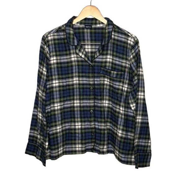 GAP Other - GapBody Plaid Flannel Pajama Top Navy, Green & White Size XL
